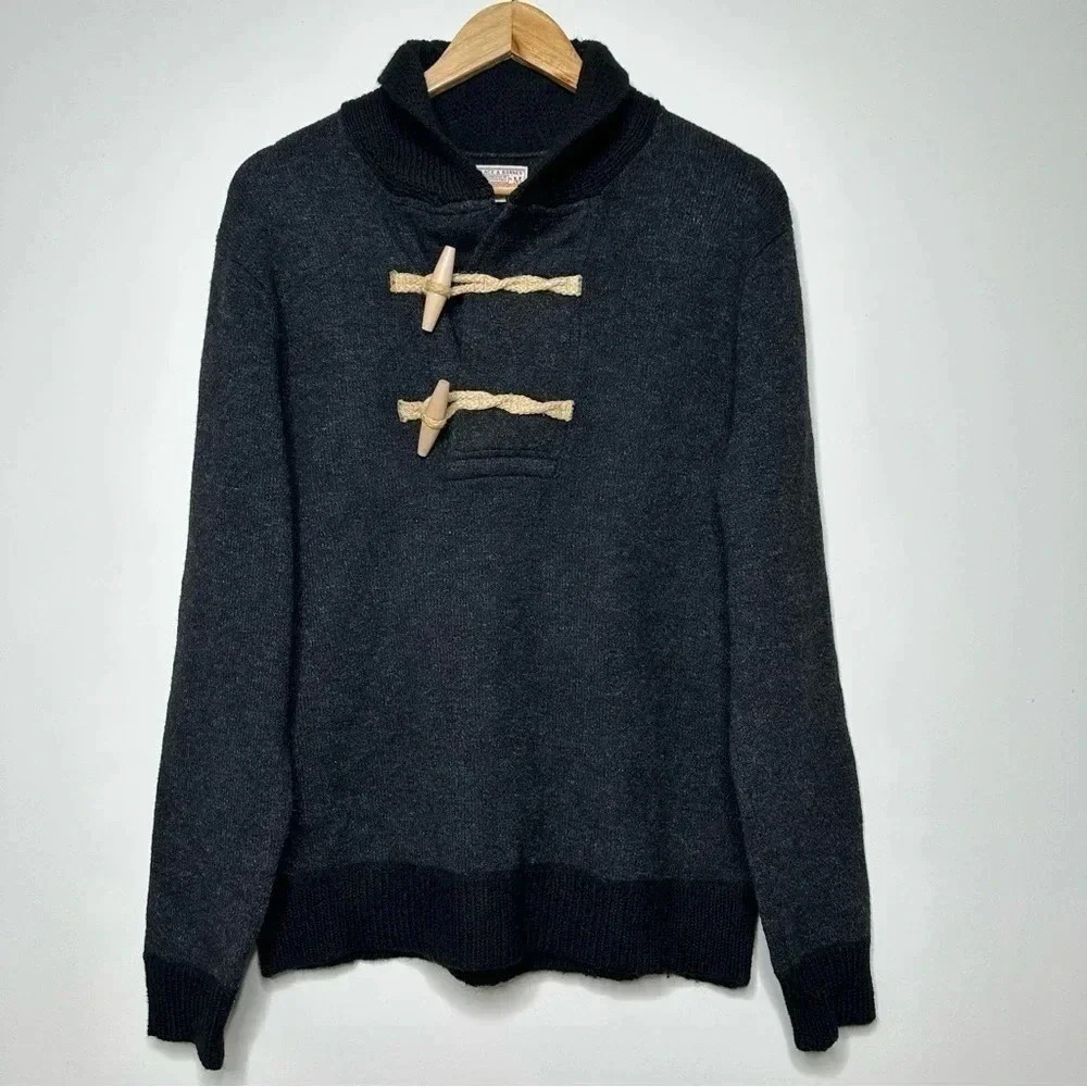 Wallace & Barnes Mens Pullover Toggle Wool Blend Sweater Size Medium